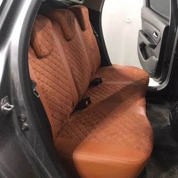 Авточехлы Автопилот коричневый алькантара Ромб